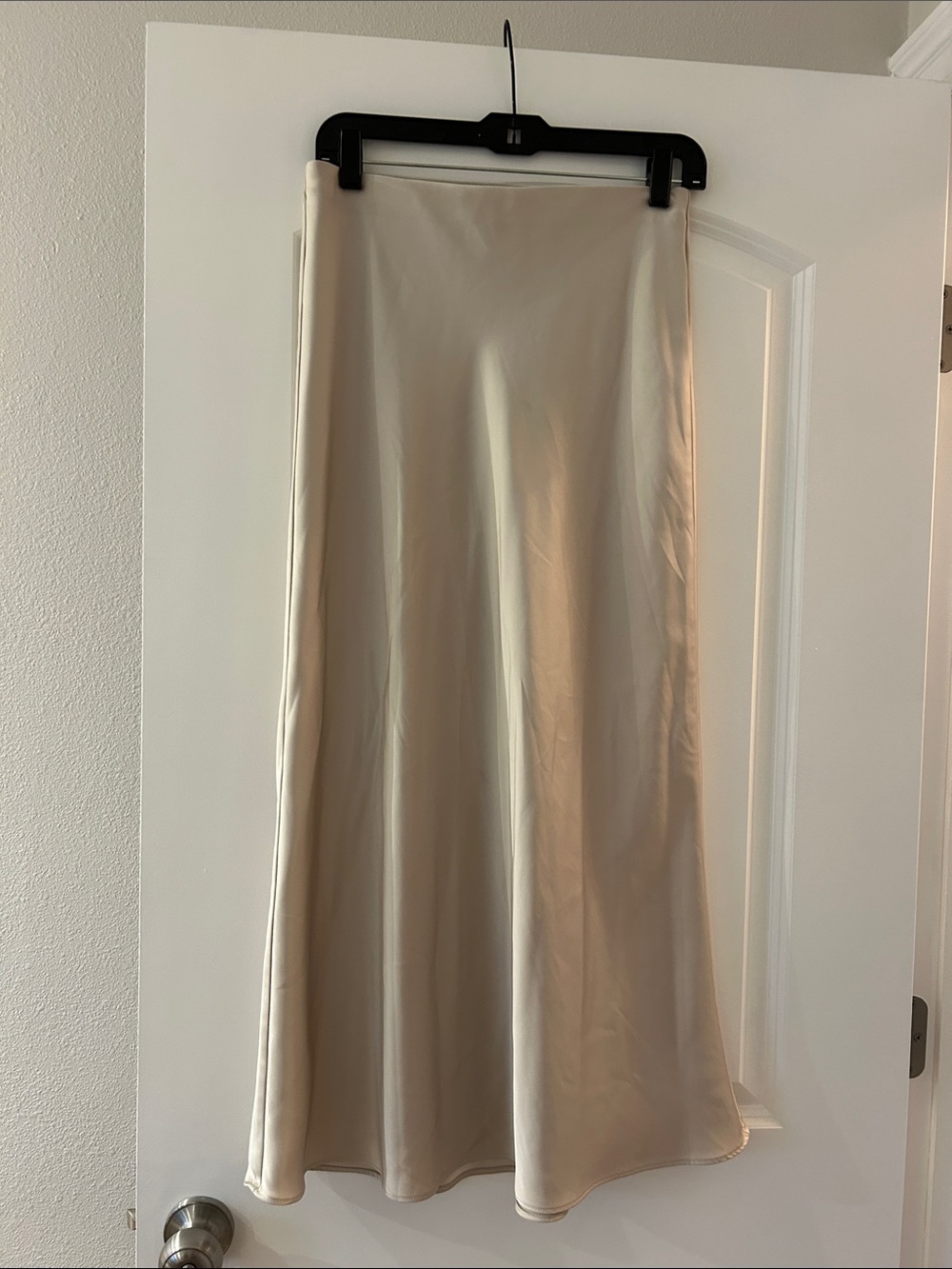 Zara Cream Satin Maxi Skirt